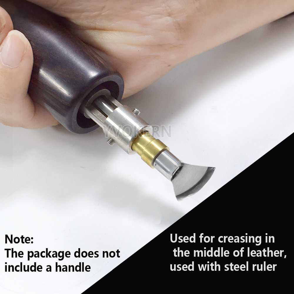 Craft Tools Leather Craft Creasing Tool Edge Creaser Tip Sector-Shaped Head M5 Thread for Making Arched Edge And Creasing Decoration Line 230621