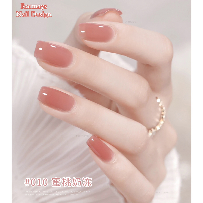 Rormays 30 Color Gel Nail Polish Set 15ML New Ice Transparent Jelly Semi Permanent Varnish Gel UV LED Immersion Primer Curry Nail Salon Gel Factory Wh