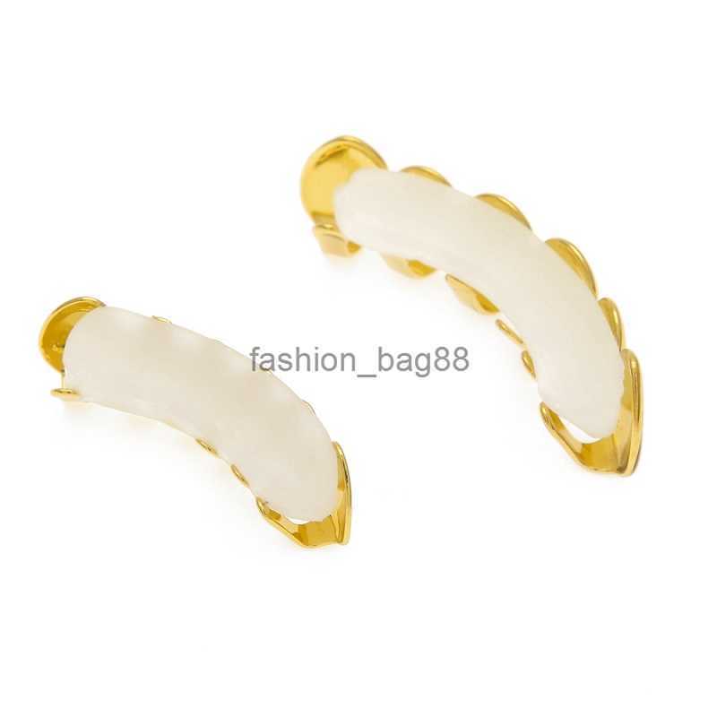 Teeth Grillz Gold Plated Top and Bottom Set Golden Hip Hop Jewelry