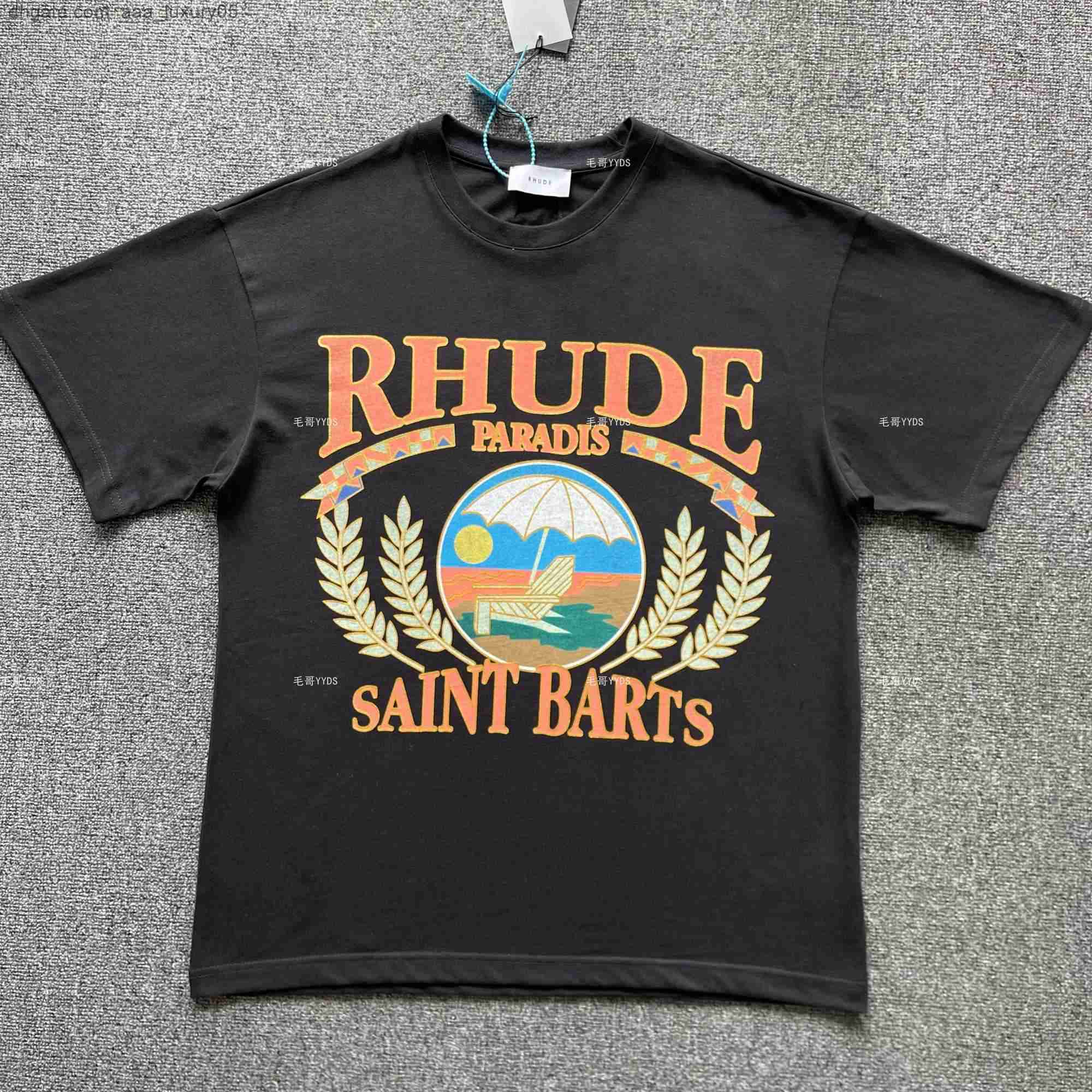 Designer Fashion Clothing Tees TShirts Rhude Summer Vacation Style Beach Sunshine Chair Wheat Ear Print Short Sleeve T-shirt Trendy Street Loose Fit Tops Streetwear, Black
Designer Fashion Clothing Tees TShirts Rhude Summer Vacation Style Beach Sunshine Chair Wheat Ear Print Short Sleeve T-shirt Trendy Street Loose Fit Tops Streetwear, Black
