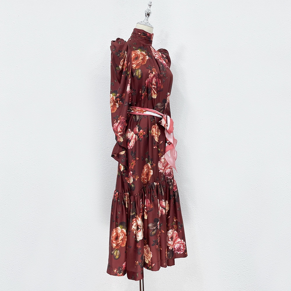Casual Dresses Australian designer dress 2023 early autumn new stand collar silk printed dress, Multi
Casual Dresses Australian designer dress 2023 early autumn new stand collar silk printed dress, Multi