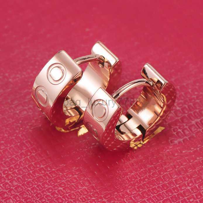 Titanium steel stud earring for woman exquisite simple fashion C diamond ring lady earrings jewelry gift