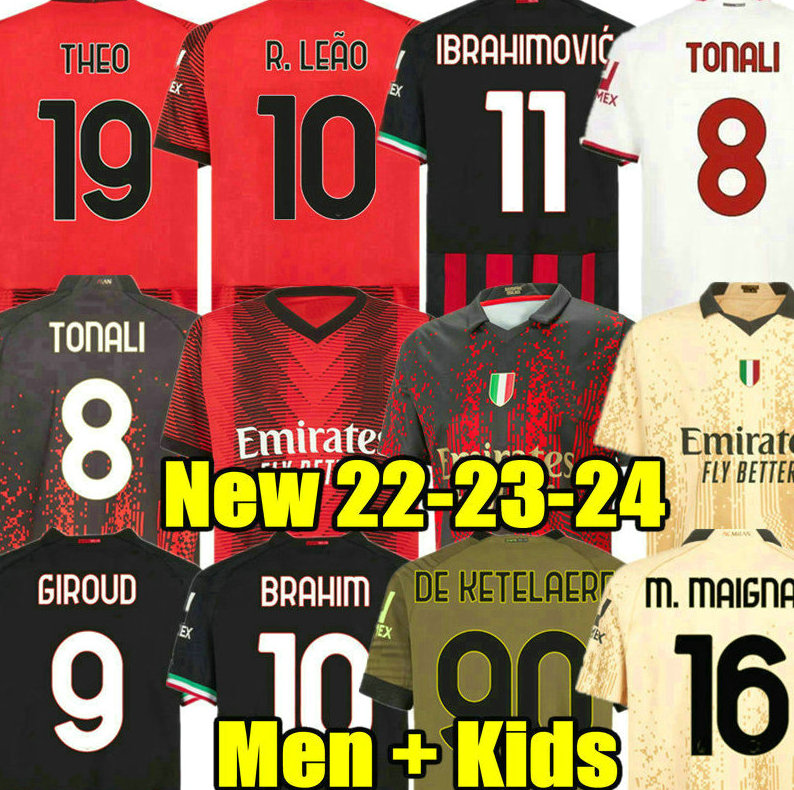 IBRAHIMOVIC 22 23 24 GIROUD soccer jerseys 4TH Fans player DE KETELAERE football shirt 2023 2024 TONALI REBIC Camiseta de futbol THEO BRAHIM R.LEAO Fourth 4th Ac Milans, Kids 4th 
IBRAHIMOVIC 22 23 24 GIROUD soccer jerseys 4TH Fans player DE KETELAERE football shirt 2023 2024 TONALI REBIC Camiseta de futbol THEO BRAHIM R.LEAO Fourth 4th Ac Milans, Kids 4th