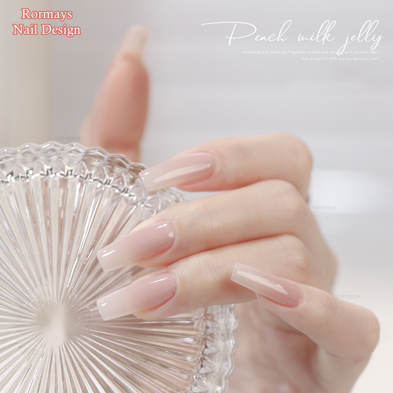 Rormays 30 Color Gel Nail Polish Set 15ML New Ice Transparent Jelly Semi Permanent Varnish Gel UV LED Immersion Primer Curry Nail Salon Gel Factory Wh