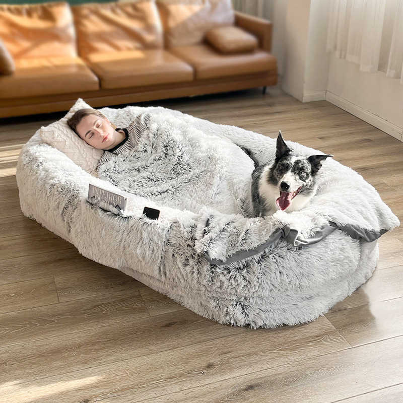 Removable Large Capacity Human Kennel Winter Warm Washable Calming Dog Bed House Pet Supplies Accessories
