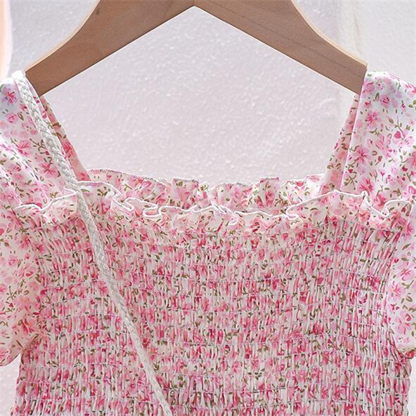 Girls' Short Sleeve Dress 2023 Summer New Children's Fragmented Flower Baby Princess Dress GC2184