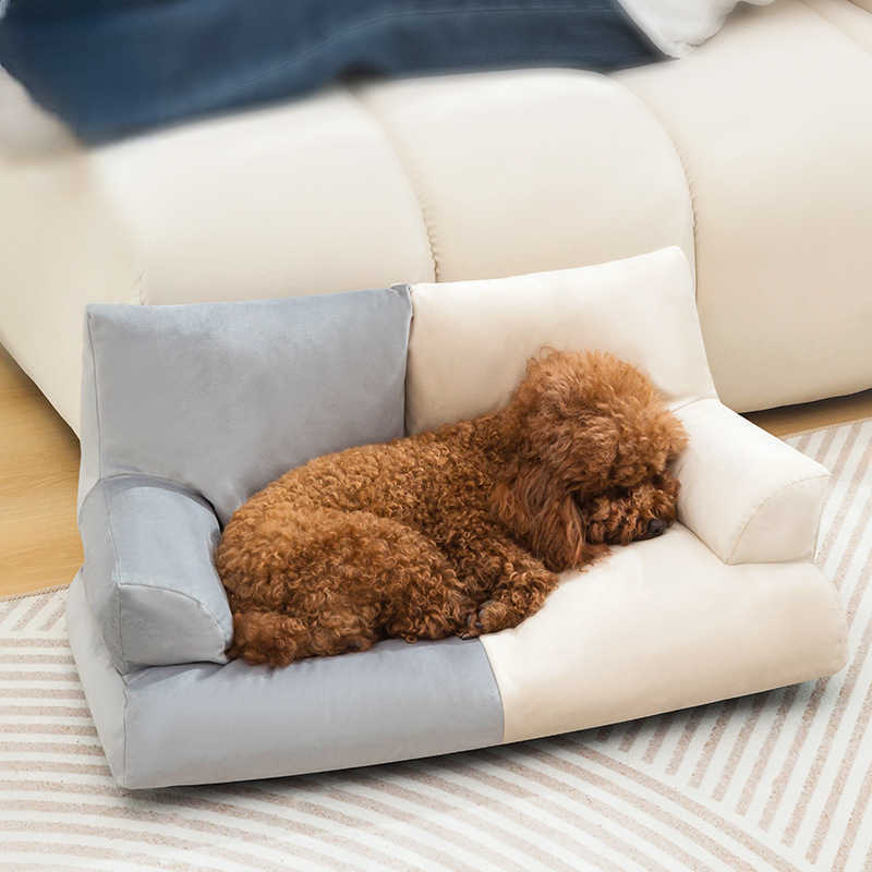 Luxury Fur Winter Pet Cat Nest Sofa Modern Puppy Small Animal Kitten Dog Bed Couch Cushion Bedding Indoor Kennel House Yorkshire