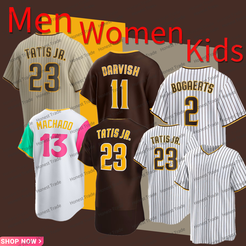Custom 23 Fernando Tatis Jr. Juan Soto Baseball Jersey Xander Bogaerts Joe Musgrove Manny Machado Jake Cronenworth Nelson Cruz Men Women Kids Stitched Jerseys, Men-brown stripe-flex 
Custom 23 Fernando Tatis Jr. Juan Soto Baseball Jersey Xander Bogaerts Joe Musgrove Manny Machado Jake Cronenworth Nelson Cruz Men Women Kids Stitched Jerseys, Men-brown stripe-flex