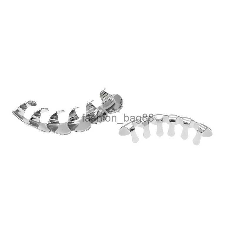Teeth Grillz Gold Plated Top and Bottom Set Golden Hip Hop Jewelry