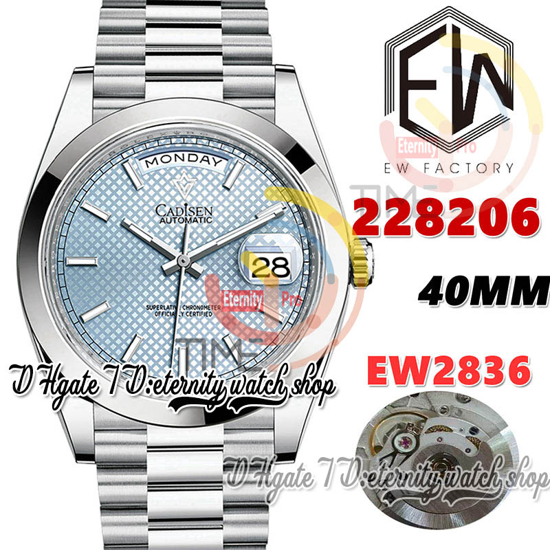 EWF V3 ew228206 A2836 Automatic Mens Watch 40MM Ice Blue Diagonal check Dial Stick Markers 904L Stainless Bracelet With Same Serial Warranty Card eternity Watches, Watch waterproof cost
EWF V3 ew228206 A2836 Automatic Mens Watch 40MM Ice Blue Diagonal check Dial Stick Markers 904L Stainless Bracelet With Same Serial Warranty Card eternity Watches, Watch waterproof cost