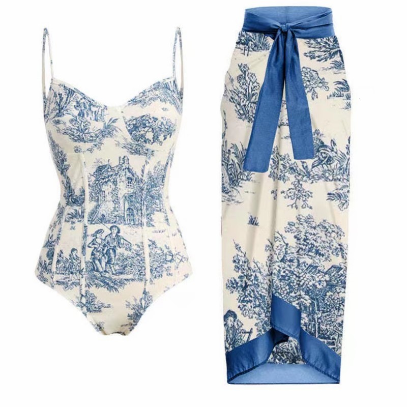 Womens Swimwear Bowknot Women Vintage with Skirt Swimsuit Bikini Dress Cover Up Female Beach Bathing Suit Wear Beachwear 230620