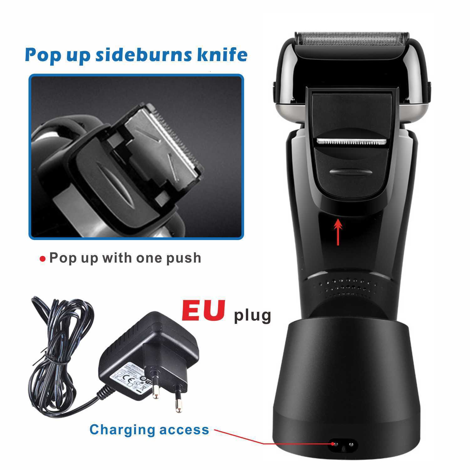 Electric Shavers Professional Shaver Quick Charge Rechargeable Powerful for Men 3D Washable Electric Razor Wet Dry Face Beard Shaving Machine 230621