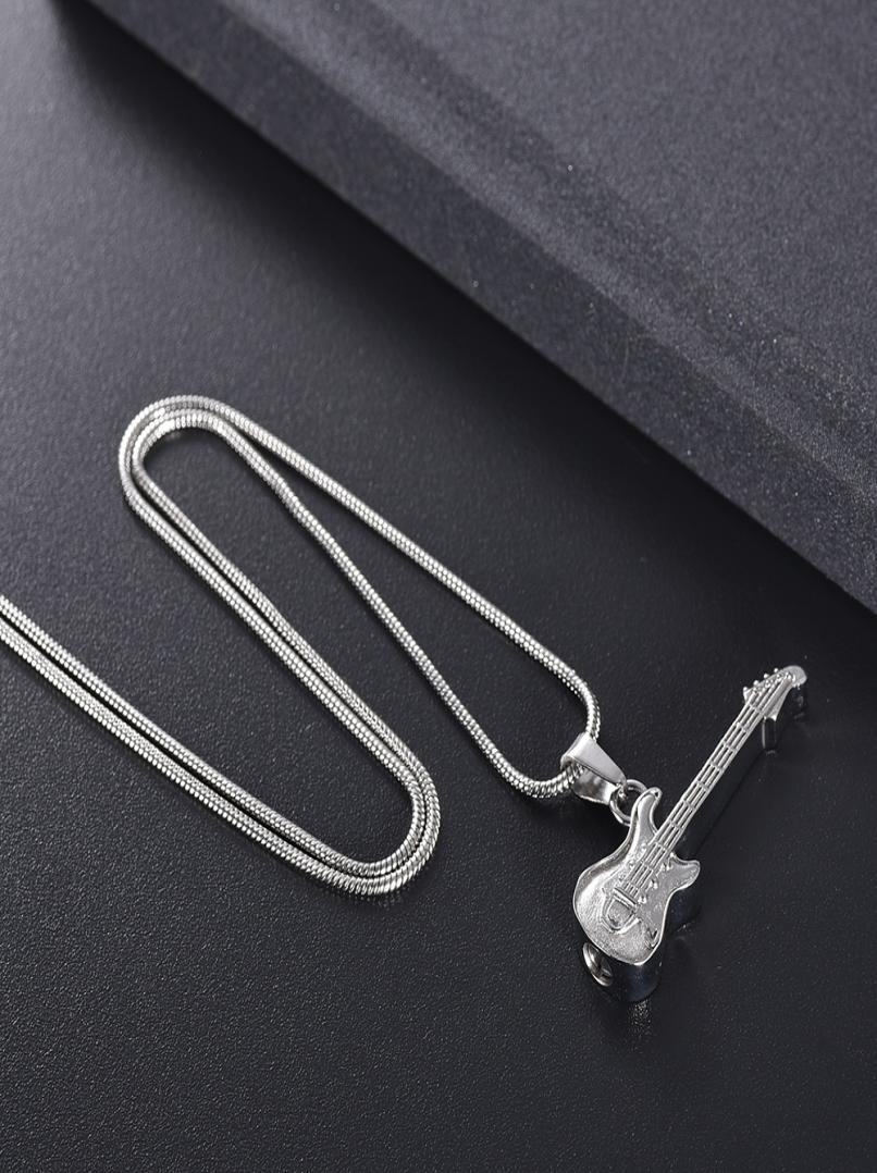 h11728 Silver Electronic Guitar Cremation Jewelry For Ashes Pendant Engravable Stainless Steel Memorial Urn Necklace For Women 9236584
h11728 Silver Electronic Guitar Cremation Jewelry For Ashes Pendant Engravable Stainless Steel Memorial Urn Necklace For Women 9236584