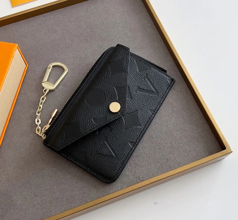 

M69431 CARD HOLDER RECTO VERSO Designer Fashion Womens Mini Zippy Organizer Wallet Coin Purse Bag Belt Charm Key Pouch Pochette Accessoires, Embossed black