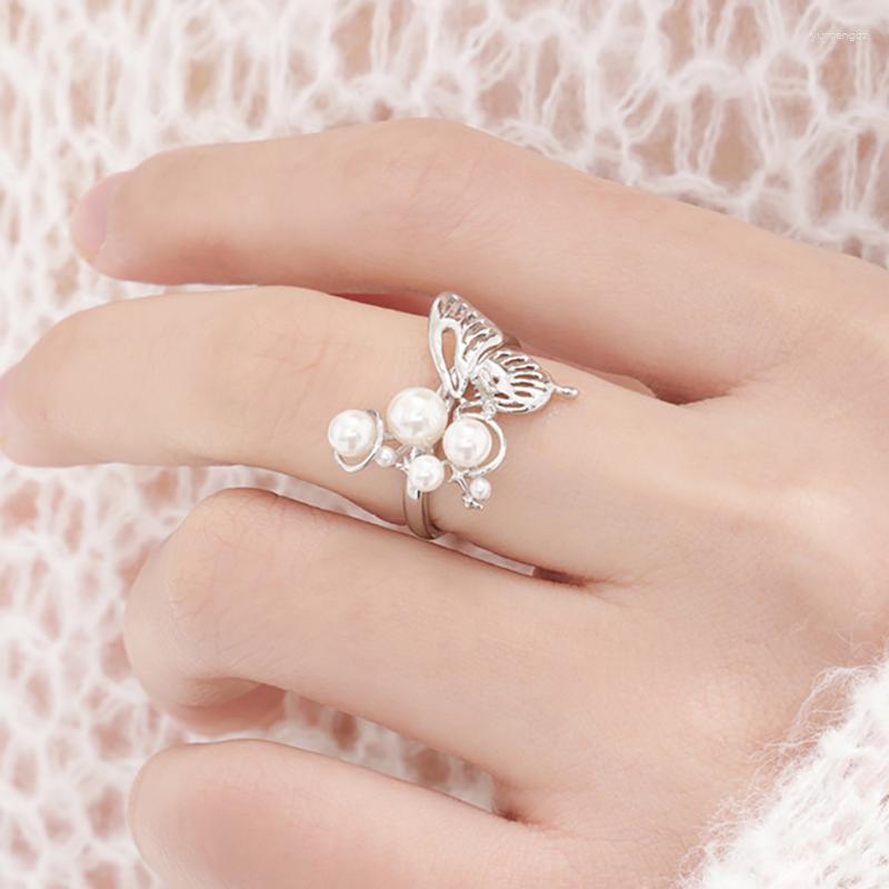Wedding Rings European And American Sliver Color Pearl Butterfly Open For Women Adjustable Finger Statement Jewelry Bijoux
Wedding Rings European And American Sliver Color Pearl Butterfly Open For Women Adjustable Finger Statement Jewelry Bijoux