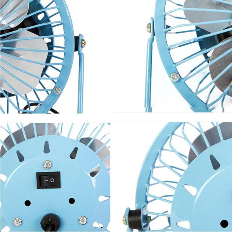 Mini Usb Fan Universal Home Office Car Portable Mini Fan Aluminum Small Desk USB 4 Blades Cooler Cooling Fan 4 Inch With Plug