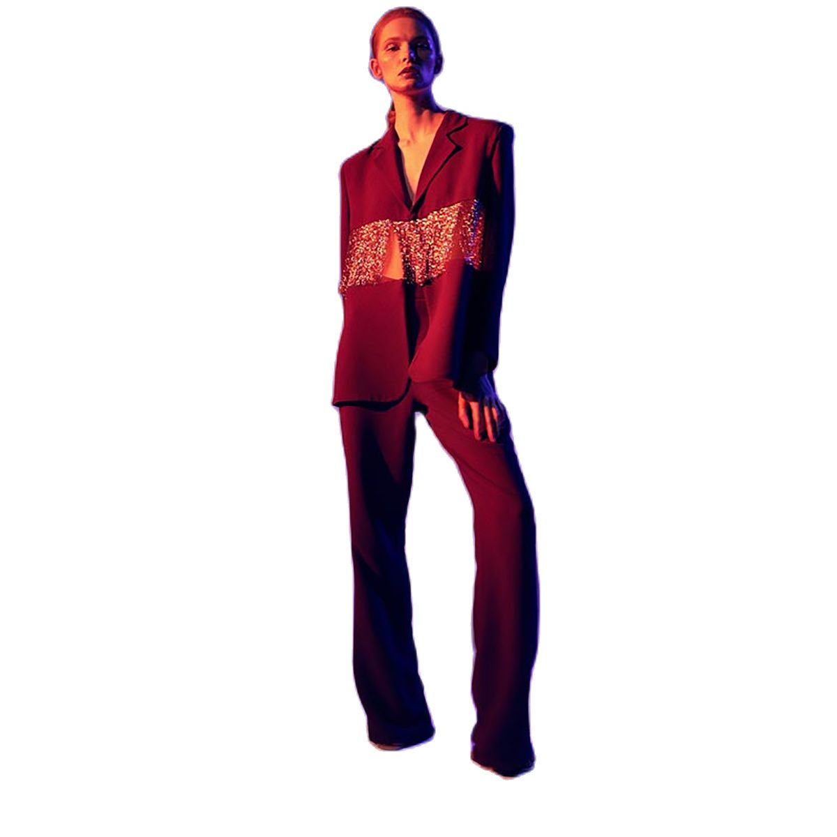 Red Carpet Women Blazer Suits Leisure Beading Street Power Outfits Evening Party Pants Suits Wedding Wear 2 Pieces