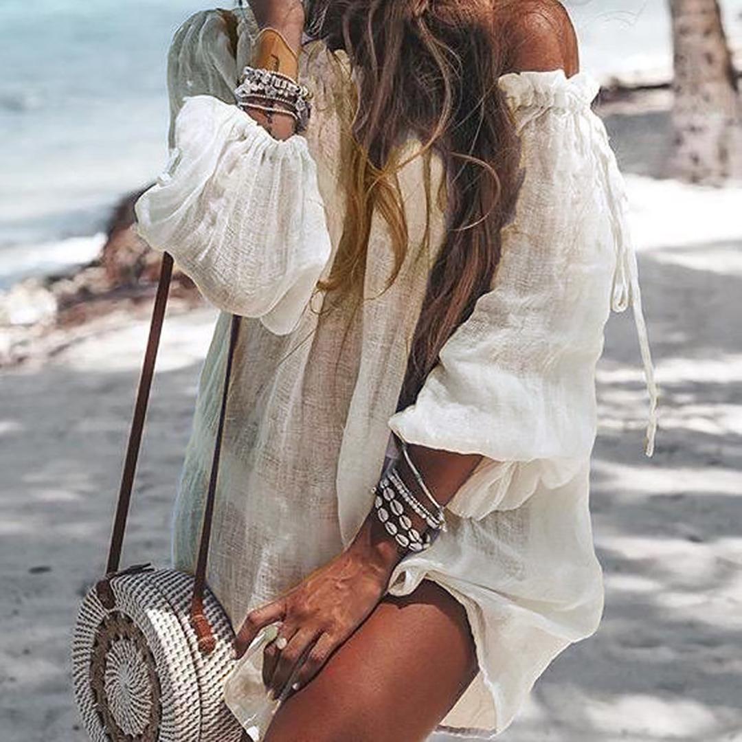 Women High Waist Push Up Bikini Cover Up Swimwear Summer Beach Wear Off Shoulder Blouse Dress Swimming Bathing Beach, Sky blue
Women High Waist Push Up Bikini Cover Up Swimwear Summer Beach Wear Off Shoulder Blouse Dress Swimming Bathing Beach, Sky blue