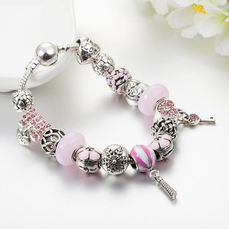 Charm Bracelets Key Lock Air Balloon Fashion Pink Crystal Bead For Women DIY Jewelry Fit B17032Charm Raym22
Charm Bracelets Key Lock Air Balloon Fashion Pink Crystal Bead For Women DIY Jewelry Fit B17032Charm Raym22