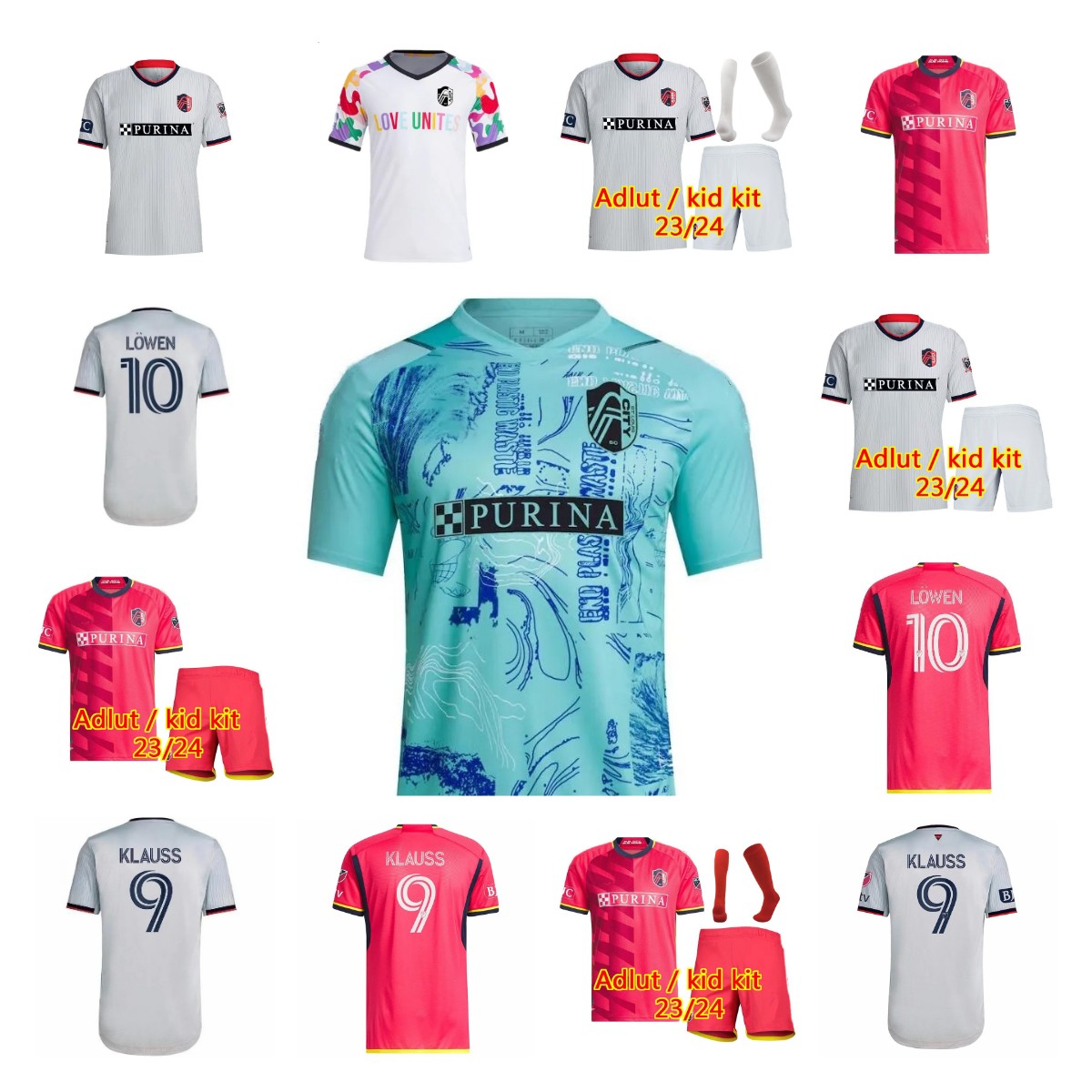 2023 2024 St. L ouis City SOCCER JERSEY MLS HOME Away st Louis''RED' SC LOWEN NILSSON KLAUSS NELSON GIOACCHINI VASSILEV BELL PIDRO FOOTBALL SHIRT Men kids fans player BLOM, 50
2023 2024 St. L ouis City SOCCER JERSEY MLS HOME Away st Louis''RED' SC LOWEN NILSSON KLAUSS NELSON GIOACCHINI VASSILEV BELL PIDRO FOOTBALL SHIRT Men kids fans player BLOM, 50