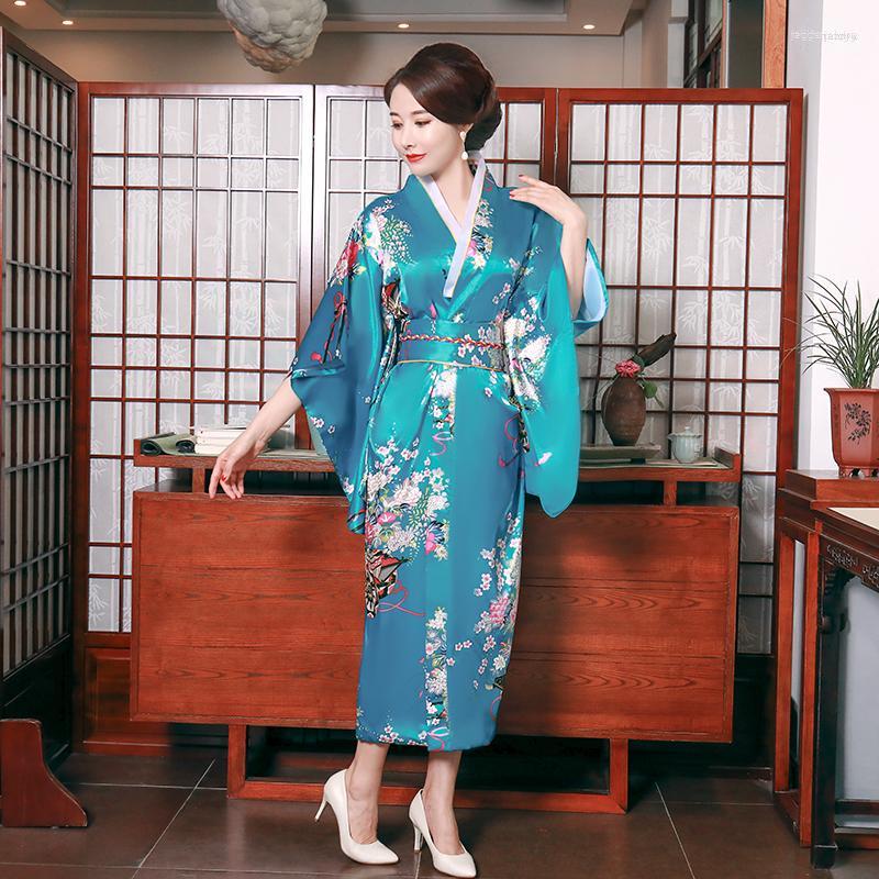 

Ethnic Clothing Fashion National Trends Women Sexy Kimono Yukata With Obi Novelty Evening Dress Japanese Cosplay Costume Floral