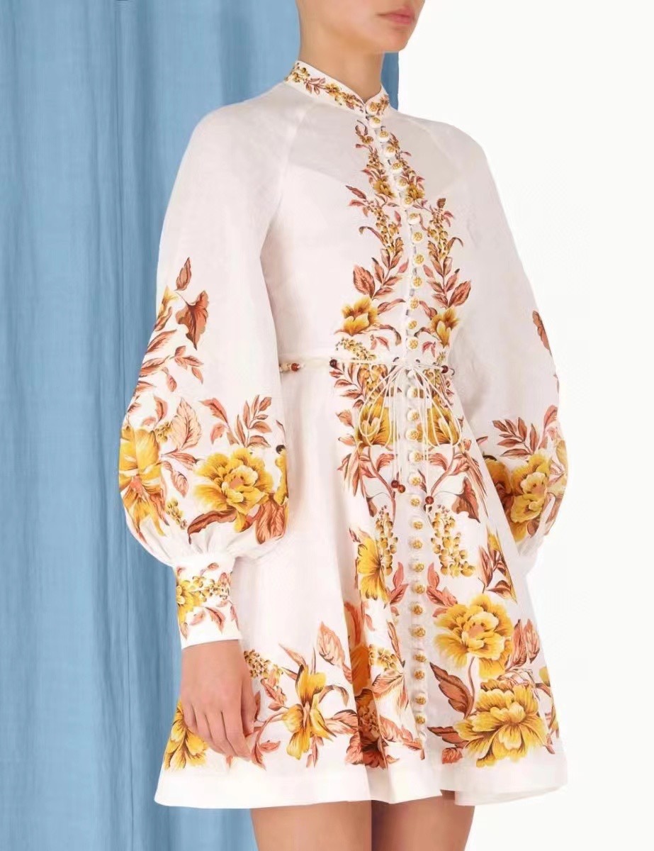 Basic & Casual Dresses Australian trendy designer dress 2023 Vintage stand neck lantern sleeves with waistband short dress, Multi
Basic & Casual Dresses Australian trendy designer dress 2023 Vintage stand neck lantern sleeves with waistband short dress, Multi