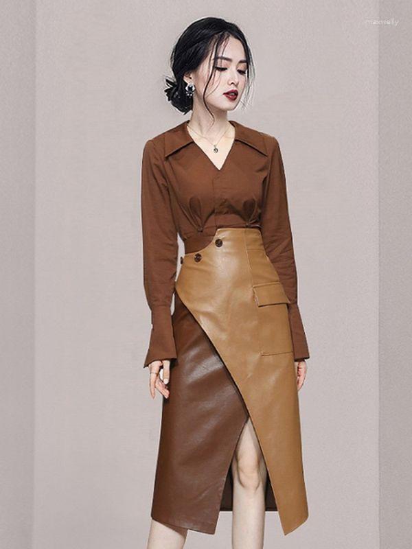 Work Dresses Est Fashion Runway 2023 Women' Long Sleeve Single-Breasted Bow Blouse Top High Waist A Line Patchwork Skirt Two Piece Set
Work Dresses Est Fashion Runway 2023 Women' Long Sleeve Single-Breasted Bow Blouse Top High Waist A Line Patchwork Skirt Two Piece Set