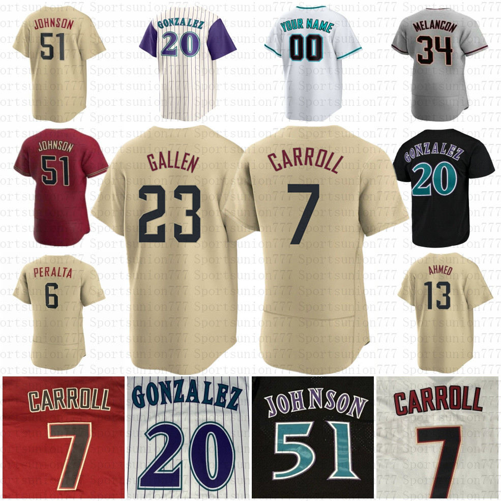 7 Corbin Carroll 23 Zac Gallen Baseball Jersey City Madison Bumgarner Ketel Marte Randy Johnson Luis Gonzalez Carson Kelly Evan Longoria Mark Melancon Nick Ahmed