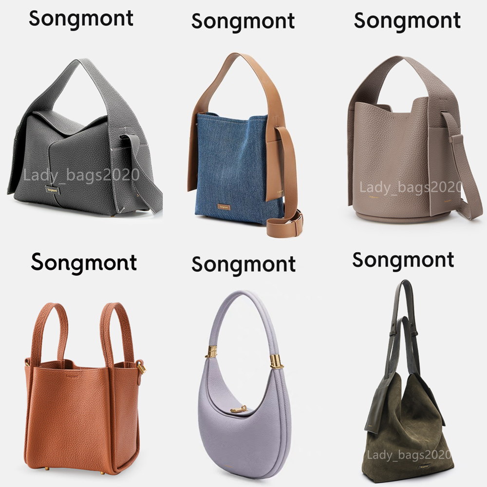 Songmont Bag Bucket Luna Bags Designer Underarm Hobo Shoulder Bag Luxury Large Totes Half Moon Leather Purse Mini Clutch Shopping Basket CrossBody Song Handbag