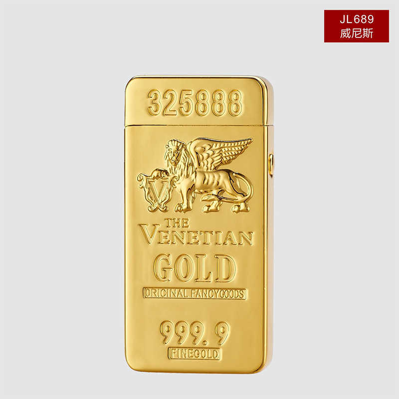 New Hot Double Arc Plasma Lighter Gold Brick Dragon Electronic Dual Lighters Laser Carving USB Rechargeable Cigarett GGPI W260202