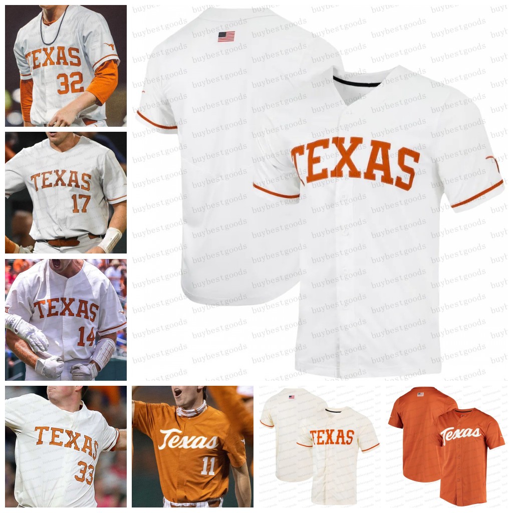 Custom Texas Longhorns Baseball Jersey 43 John Curtiss 32 Ty Madden Ivan Melendez 25 Scott Bryant 16 Augie Garrido David Pierce Corey Knebel Jerseys Stitched
