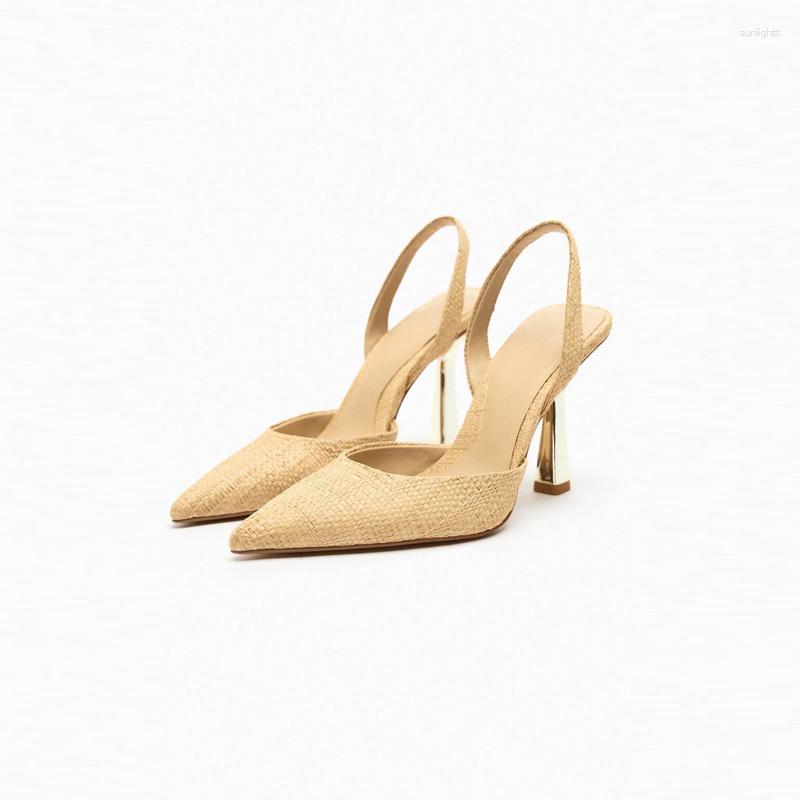 Dress Shoes Women High-heel Pumps Summer 2023 Beige Pointed Toe Slingback Woman Sandals Fashion Woven Thin Heel Sexy French Mules Black
Dress Shoes Women High-heel Pumps Summer 2023 Beige Pointed Toe Slingback Woman Sandals Fashion Woven Thin Heel Sexy French Mules Black