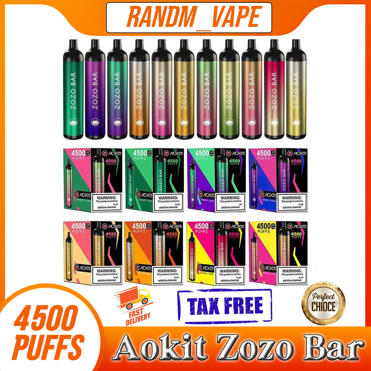 Original Aokit ZOZO BAR Disposable E-cigarettes Device 4500 Puff 2200mAh Rechargeable Battery 15.8ml Prefilled Cartridge Pod Vape Pen
Original Aokit ZOZO BAR Disposable E-cigarettes Device 4500 Puff 2200mAh Rechargeable Battery 15.8ml Prefilled Cartridge Pod Vape Pen