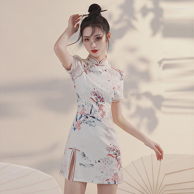 Ethnic Clothing Summer Short Cheongsam Little Girl Asian Dress Floral Fan Slim Vintage Plus Handmade Button Improved Qipao 2XL White
Ethnic Clothing Summer Short Cheongsam Little Girl Asian Dress Floral Fan Slim Vintage Plus Handmade Button Improved Qipao 2XL White