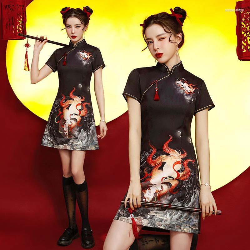 Ethnic Clothing FZSLCYIYI Fashion Cartoon Printed Cheongsam Dress For Women Summer Short Sleeve Qipao Traditional Casual Chinese Clothes
Ethnic Clothing FZSLCYIYI Fashion Cartoon Printed Cheongsam Dress For Women Summer Short Sleeve Qipao Traditional Casual Chinese Clothes