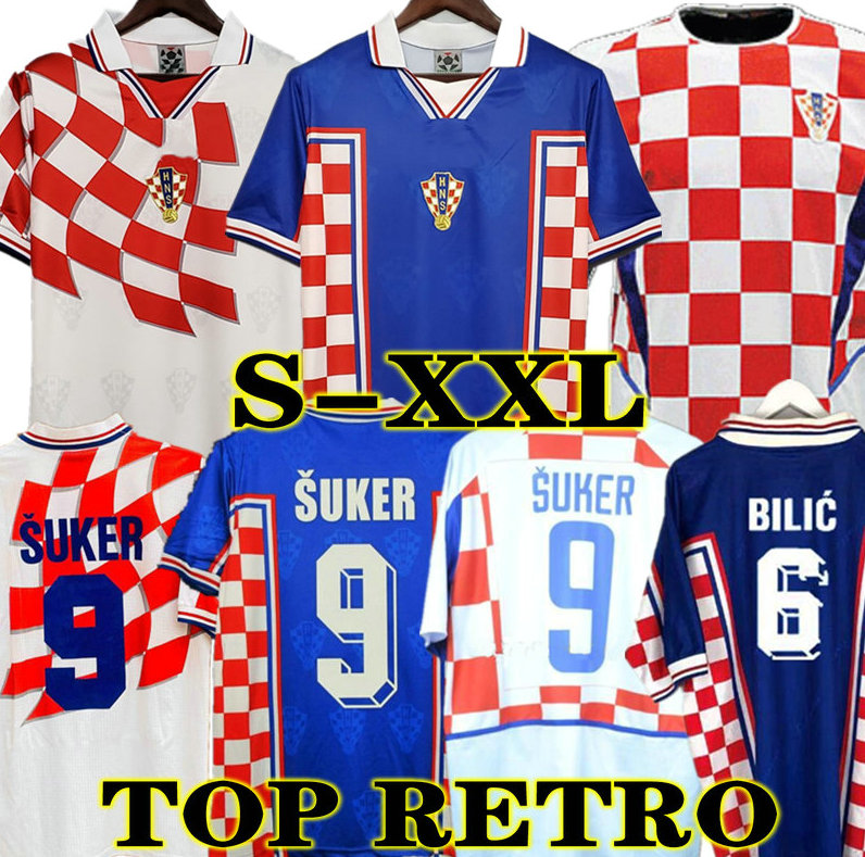 Boban Retro 1998 Suker Jersey soccer HOME AWAY Football shirts Vintage 2002 Stanic Prosinecki Bilic Jarni Classic jersey, 1998 away
Boban Retro 1998 Suker Jersey soccer HOME AWAY Football shirts Vintage 2002 Stanic Prosinecki Bilic Jarni Classic jersey, 1998 away