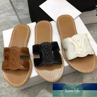Women's One-Word Slippers for Outer Wear New Leather Open Toe Embroidery Thread Embossed Flat Beach Slipper Quality
Women's One-Word Slippers for Outer Wear New Leather Open Toe Embroidery Thread Embossed Flat Beach Slipper Quality