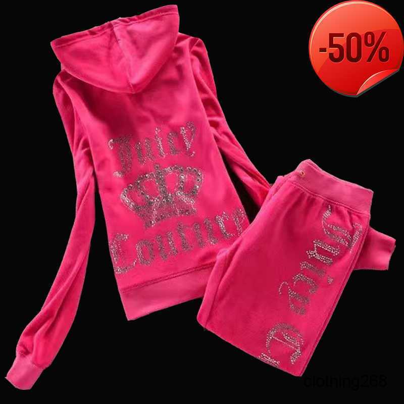 Velour Tracksuit Set for Women Lightweight Hoodie and Pants - Comfortable Loungewear C260312
