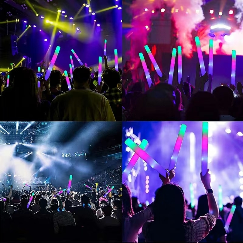 LED Light Sticks Led Luminous Sticks Party Rave Foam Glow Stick Rgb Fluorescent Dark Light for Bar Wedding Birthday Festival Supplies Accessories 2306