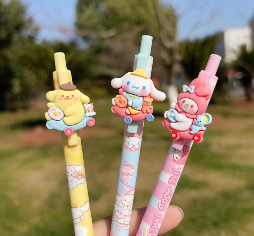 48 pcs/set Cartoon Cute Student Black Gel Pen Smooth Writing Supplies 0.38mm Stationery Papelaria Material School Supplies
