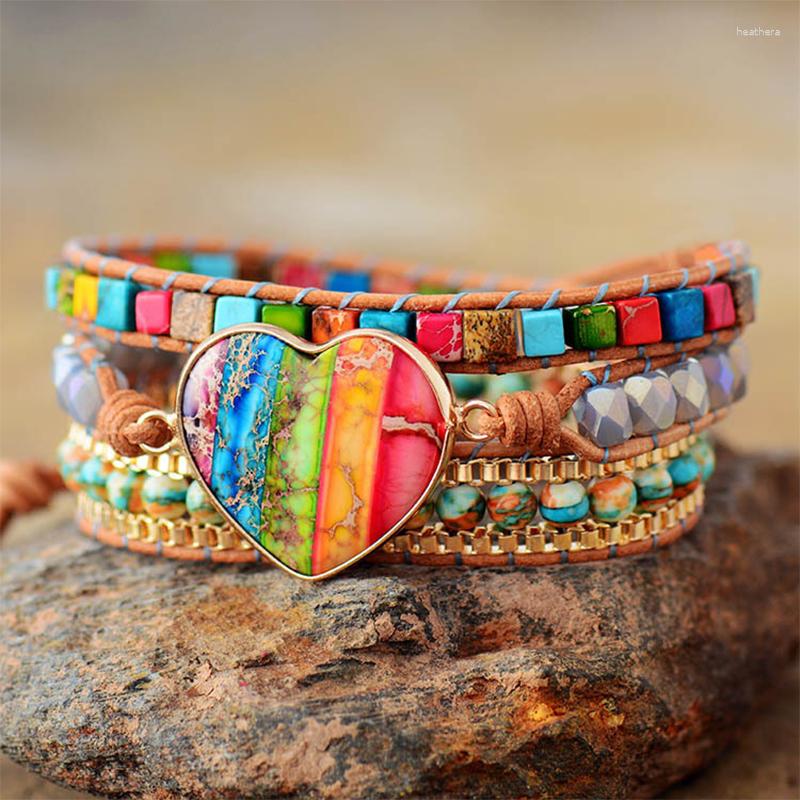 Link Bracelets Fashion Handma Emperor Stone Jewelry Boho Bracelet Mixed Natural Stones Charm 5 Colorful Wrap Gift Drop
Link Bracelets Fashion Handma Emperor Stone Jewelry Boho Bracelet Mixed Natural Stones Charm 5 Colorful Wrap Gift Drop