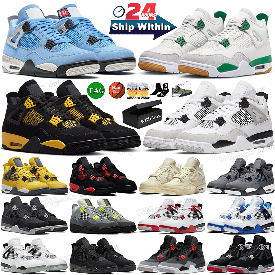 Jumpman 4 4s basketball shoes for men women og Thunder Pine Green Military Black Cat White Oreo Sail Seafoam University Blue Bred Red Mens womens sneakers with box, 17
Jumpman 4 4s basketball shoes for men women og Thunder Pine Green Military Black Cat White Oreo Sail Seafoam University Blue Bred Red Mens womens sneakers with box, 17