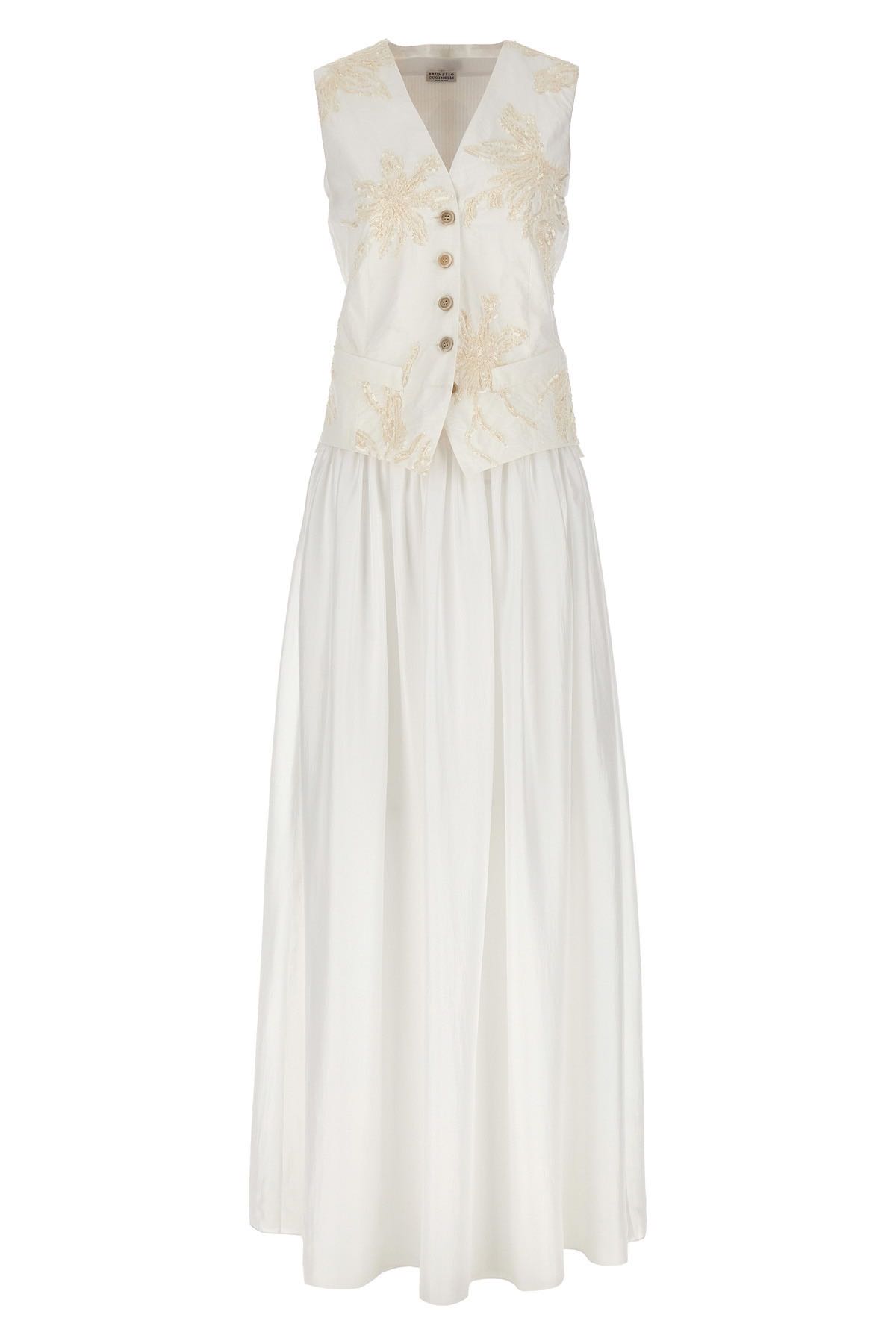 Women Casual Dresses Brunello Cucinelli Spring and Summer Sleeveless V-neck White Dress
Women Casual Dresses Brunello Cucinelli Spring and Summer Sleeveless V-neck White Dress