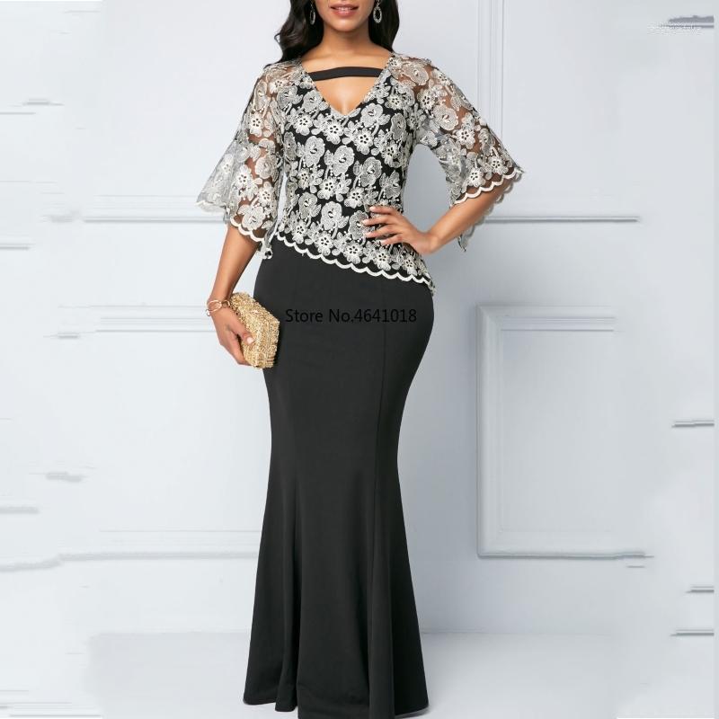 Ethnic Clothing Spring Autumn African Maxi Dresses For Women 2023 Black Fashion Robe Long Dress Lace Bazin Vestido Dashiki Party Clothes
Ethnic Clothing Spring Autumn African Maxi Dresses For Women 2023 Black Fashion Robe Long Dress Lace Bazin Vestido Dashiki Party Clothes