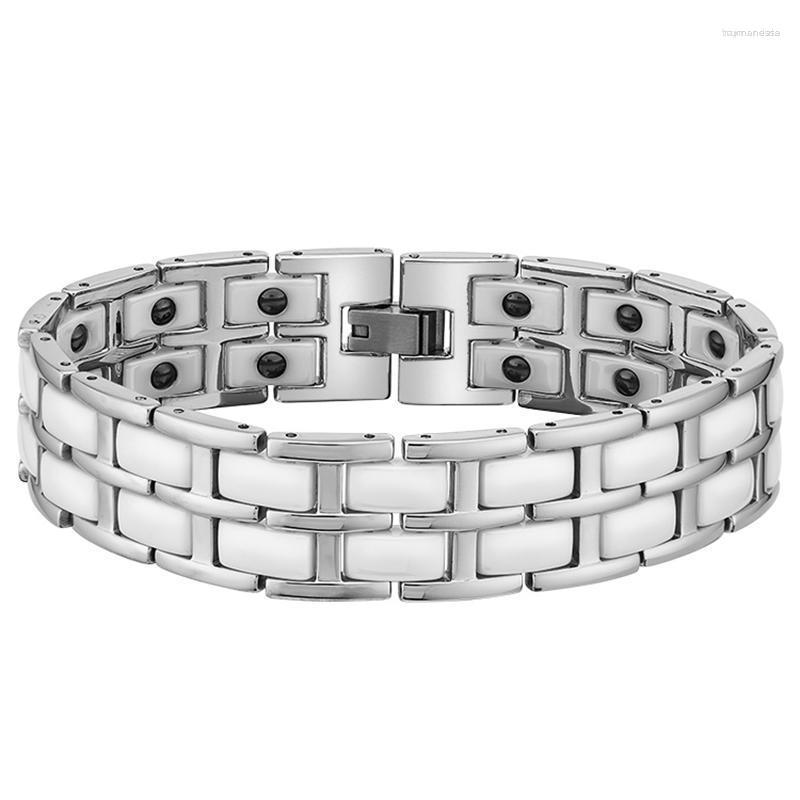 Link Bracelets Chain White Ceramic Magnetic Therapy Bracelet For Men Arthritis Pain Relief Sleek Carpal Tunnel Stainless Steel Magnets
Link Bracelets Chain White Ceramic Magnetic Therapy Bracelet For Men Arthritis Pain Relief Sleek Carpal Tunnel Stainless Steel Magnets