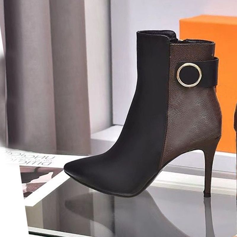 autumn winter heeled heel boots fashion sexy Belt buckle designer boot leather Alphabetic pointed women shoes lady Letter high heels Large size 35-42 with box, Brown+thick heel
autumn winter heeled heel boots fashion sexy Belt buckle designer boot leather Alphabetic pointed women shoes lady Letter high heels Large size 35-42 with box, Brown+thick heel
