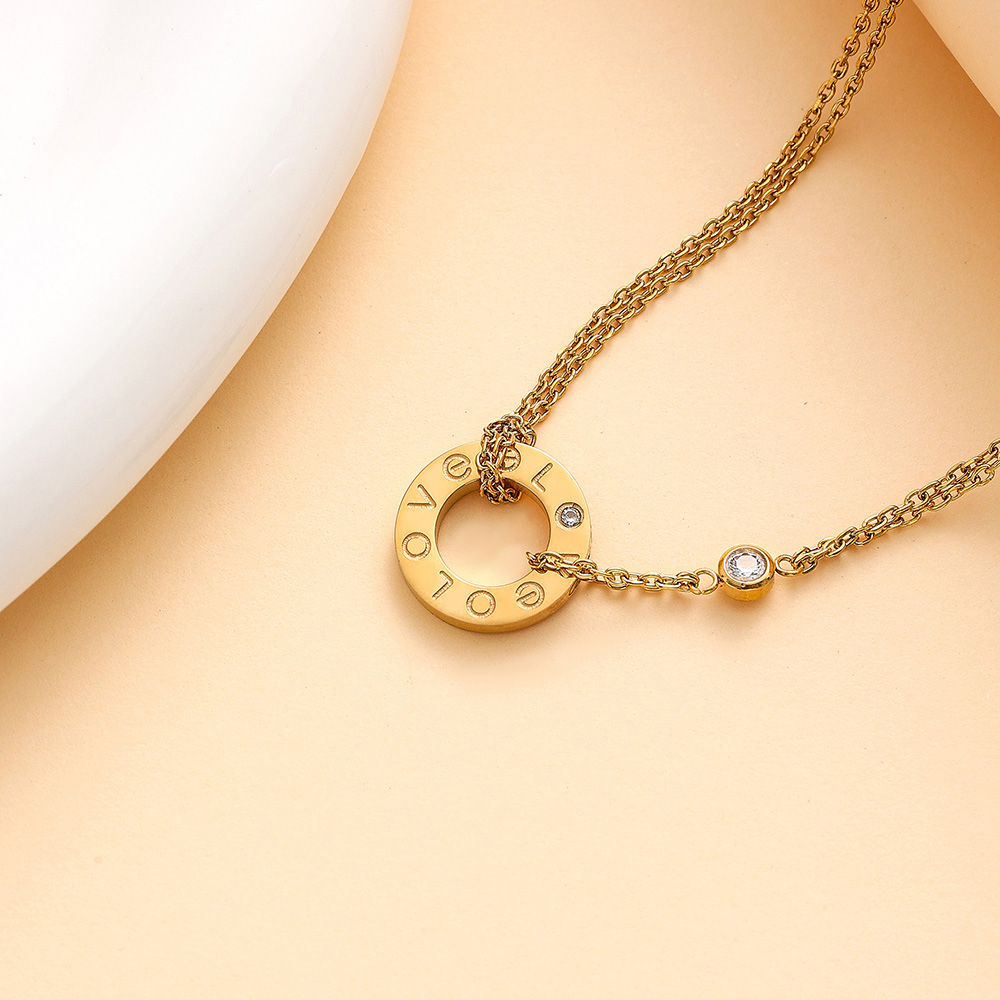 Classic love Necklaces women girl Slide Pendant neckalce collars Collier Femme 316L Titanium steel jewelry