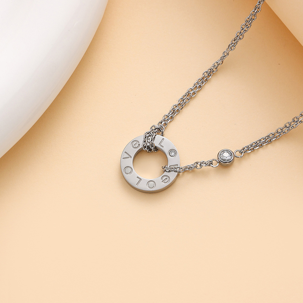 Classic love Necklaces women girl Slide Pendant neckalce collars Collier Femme 316L Titanium steel jewelry