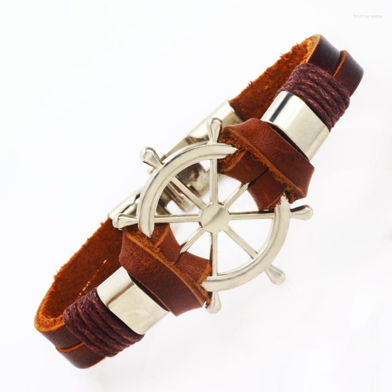 Charm Bracelets Fashion Jewelry Vintage Brown Leather Men Couple Hope Rudder Bangles For Women Pulseras MujerCharm Raym22
Charm Bracelets Fashion Jewelry Vintage Brown Leather Men Couple Hope Rudder Bangles For Women Pulseras MujerCharm Raym22