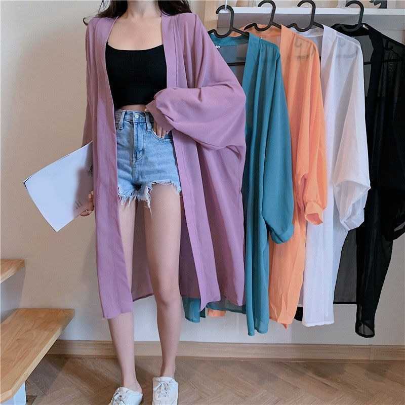 Summer Women Chiffon Beach Cardigan Sheer Cover Up Swimwear Long Blouse Shirts Female Tops Loose Long Sun Protection, Yellow
Summer Women Chiffon Beach Cardigan Sheer Cover Up Swimwear Long Blouse Shirts Female Tops Loose Long Sun Protection, Yellow